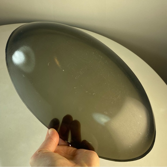 Vintage Thick Smoke Grey Gray Lucite Acrylic Plexiglass Bowl Dish Polished Edge - Picture 2 of 13